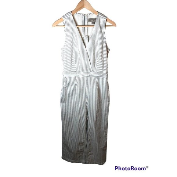 ☀️NWT Point Sur J. Crew Stripes Wide Leg Tailored Jumpsuit, size 4 - Picture 2 of 15